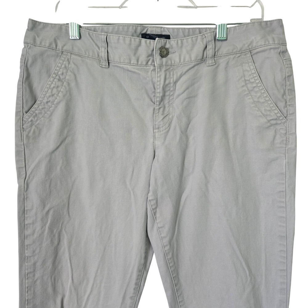 Tommy Hilfiger Womens 12 Gray Straight‎ Leg Chino Pants Back Flap Pockets